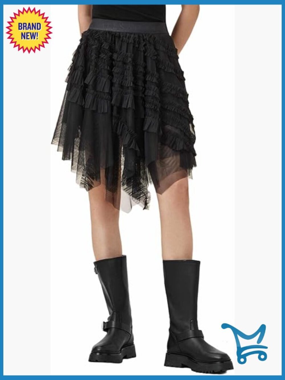 Tulle Mini Skirt with Pull-On Closure for Work or Evening